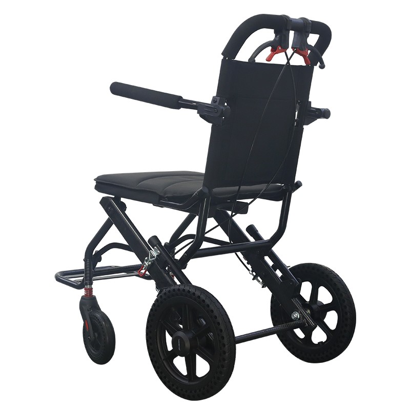 Factory Customized Aluminum Alloy Portable Lightweight Leisure Manual Wheelchair Compact Folding airline outdoor Wheelchair for Disabled