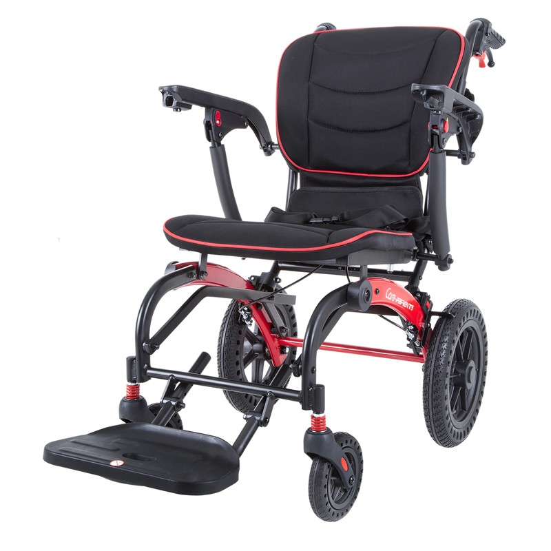HE802-1 Ergonomic Travel Manual Wheelchair Lightweight Travelling Folding transport wheelchair Aluminum alloy 
