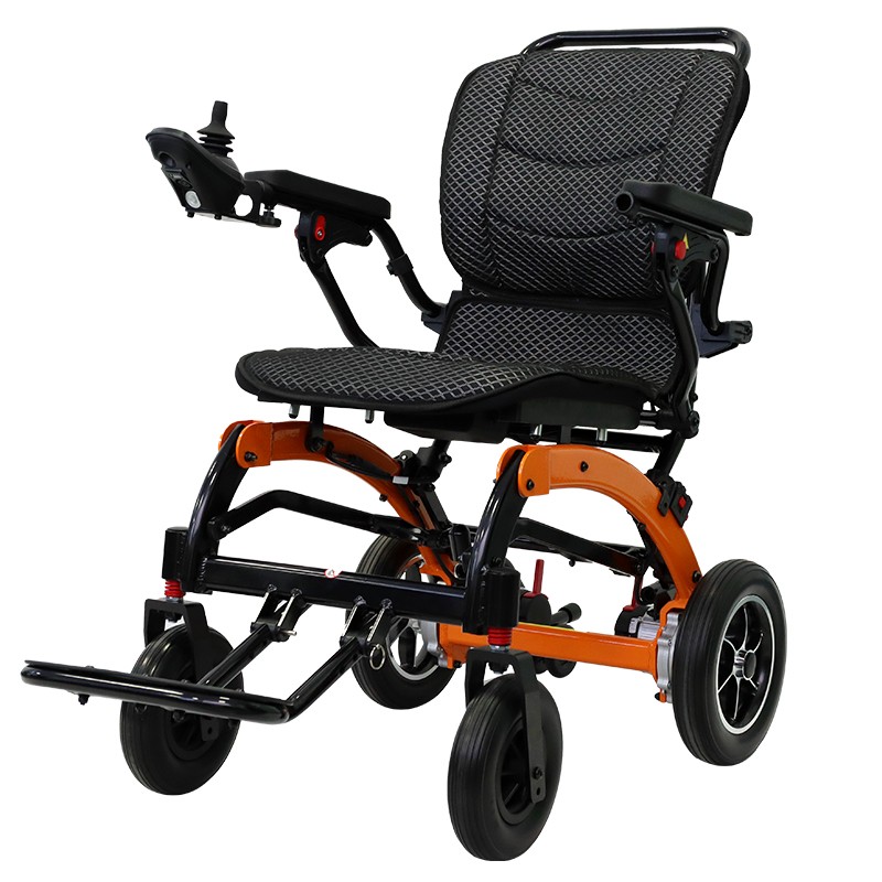 Ergonomic foldable electric outdoor wheelchair aluminum lightweight power wheelchair outdoor airline wheelchair