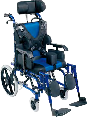 HE958LBCGPY--High-Back Reclining Pediatric Wheelchair  Adjustable Seat Backrest Angle