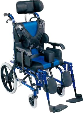 HE958LBCGPY--High-Back Reclining Pediatric Wheelchair  Adjustable Seat Backrest Angle