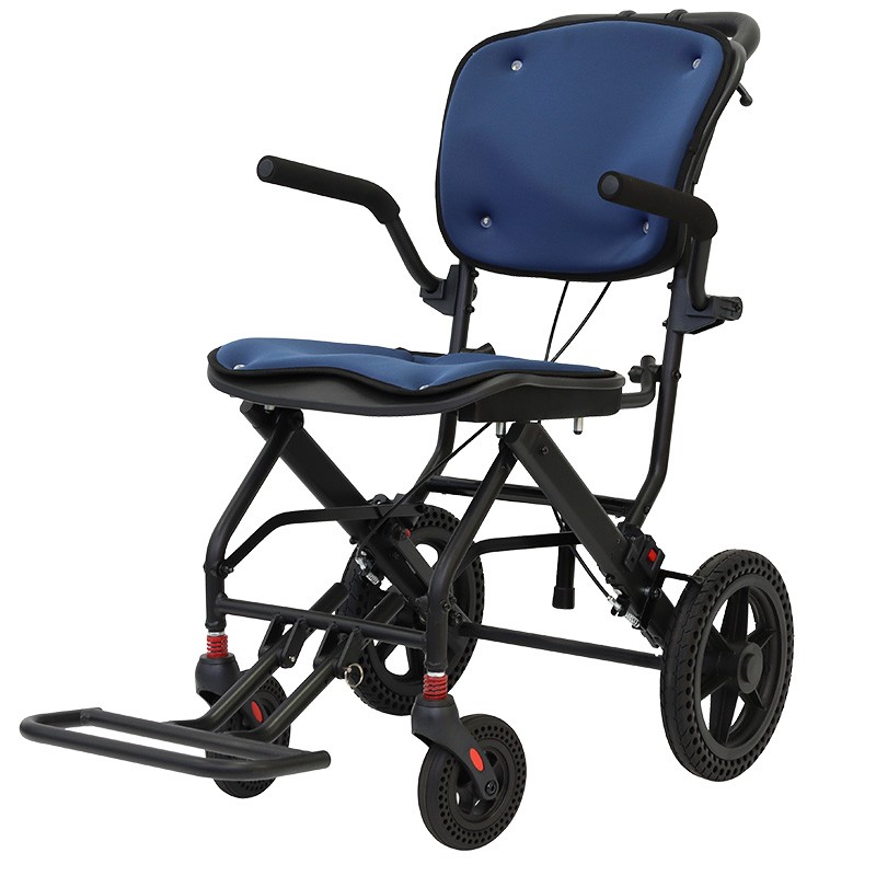 Lightweight manual travel wheelchair portable folding hand push adult disabled elderly home user outside wheelchair