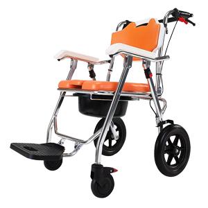 Shower Commode Wheelchair with 4 Lockable Wheels Footrests Portable Toilet chair for Adults Seniors