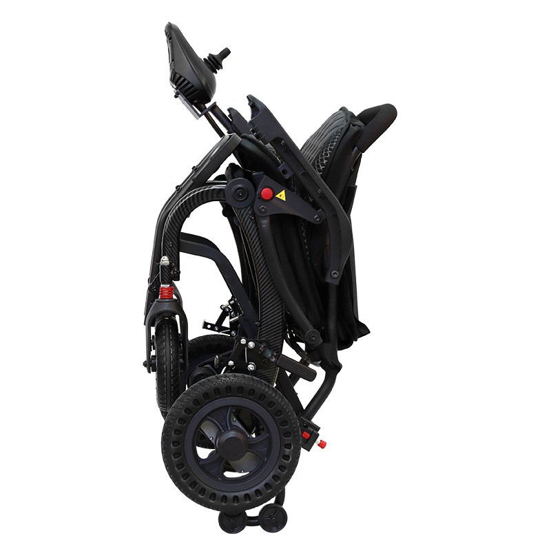 HE702 foldable electric wheelchair aluminum light weight power wheel chair outdoor airline wheelchair